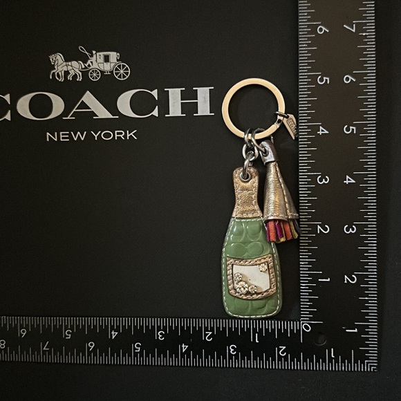 Coach Leather Champagne Bottle Fob Keychain - Picture 8 of 8